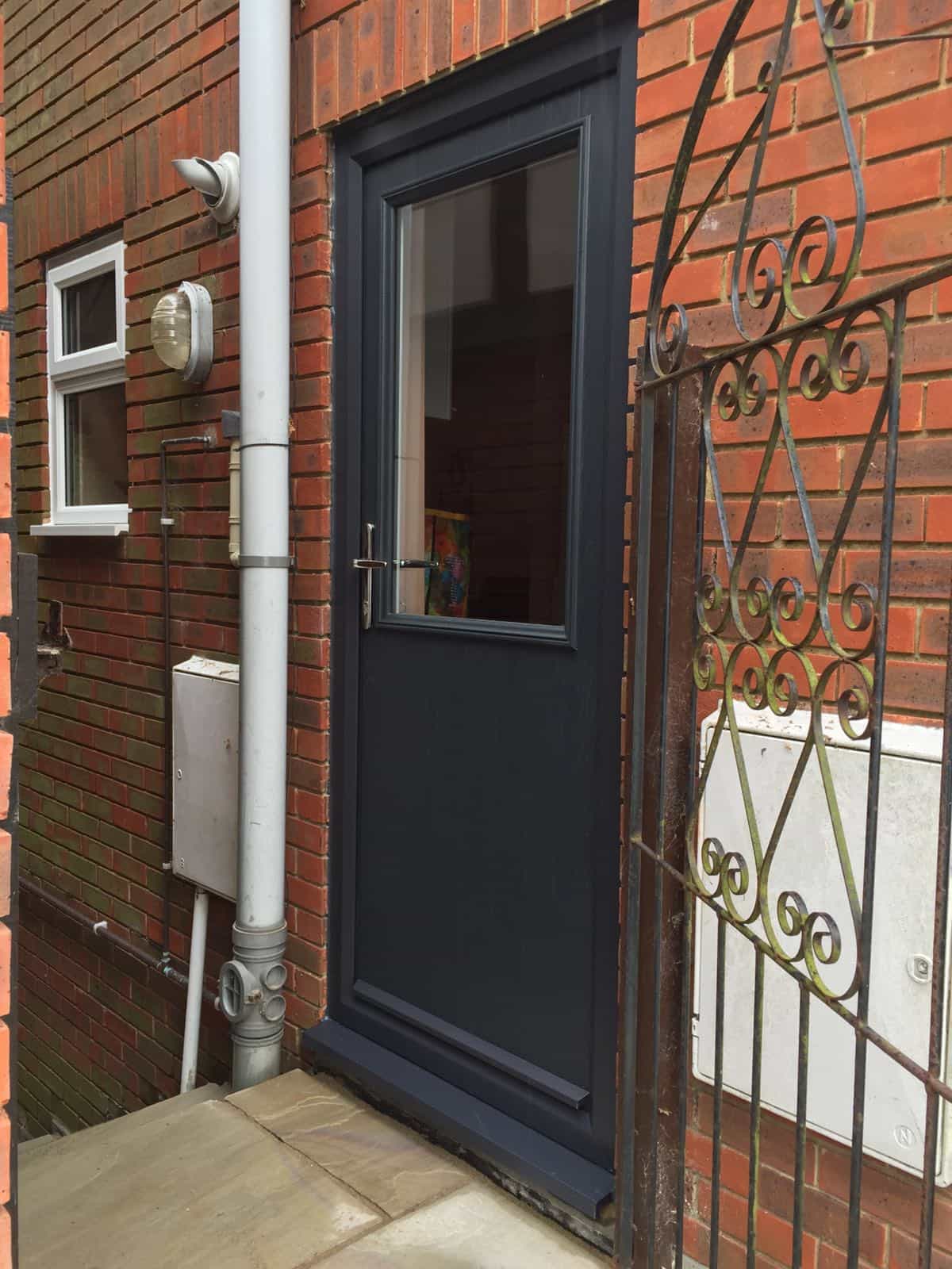 grey composite doors cottage half glaze supplied and installed by