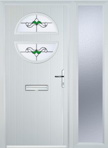 white circle composite door with single side panel
