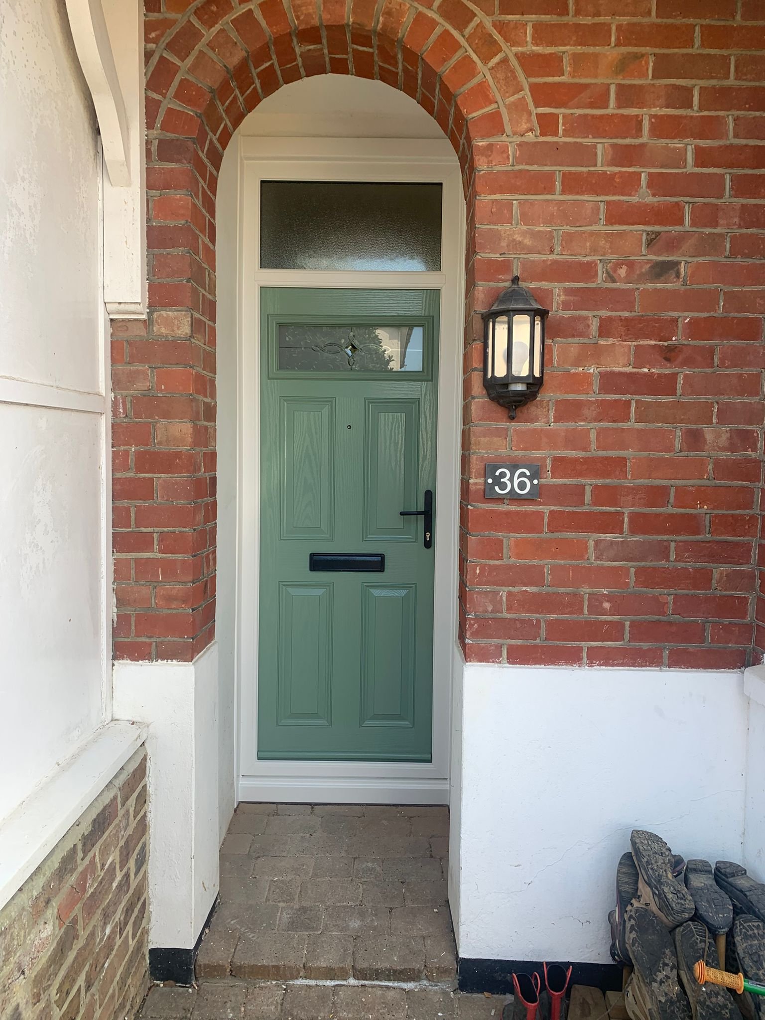 Chartwell green composite door with black hardware