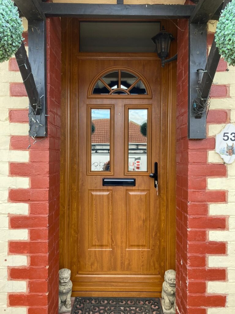 oak composite door with colour match frame
