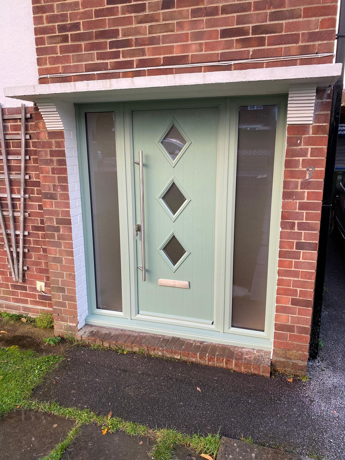 Chartwell Green door with colour matched composite door frames